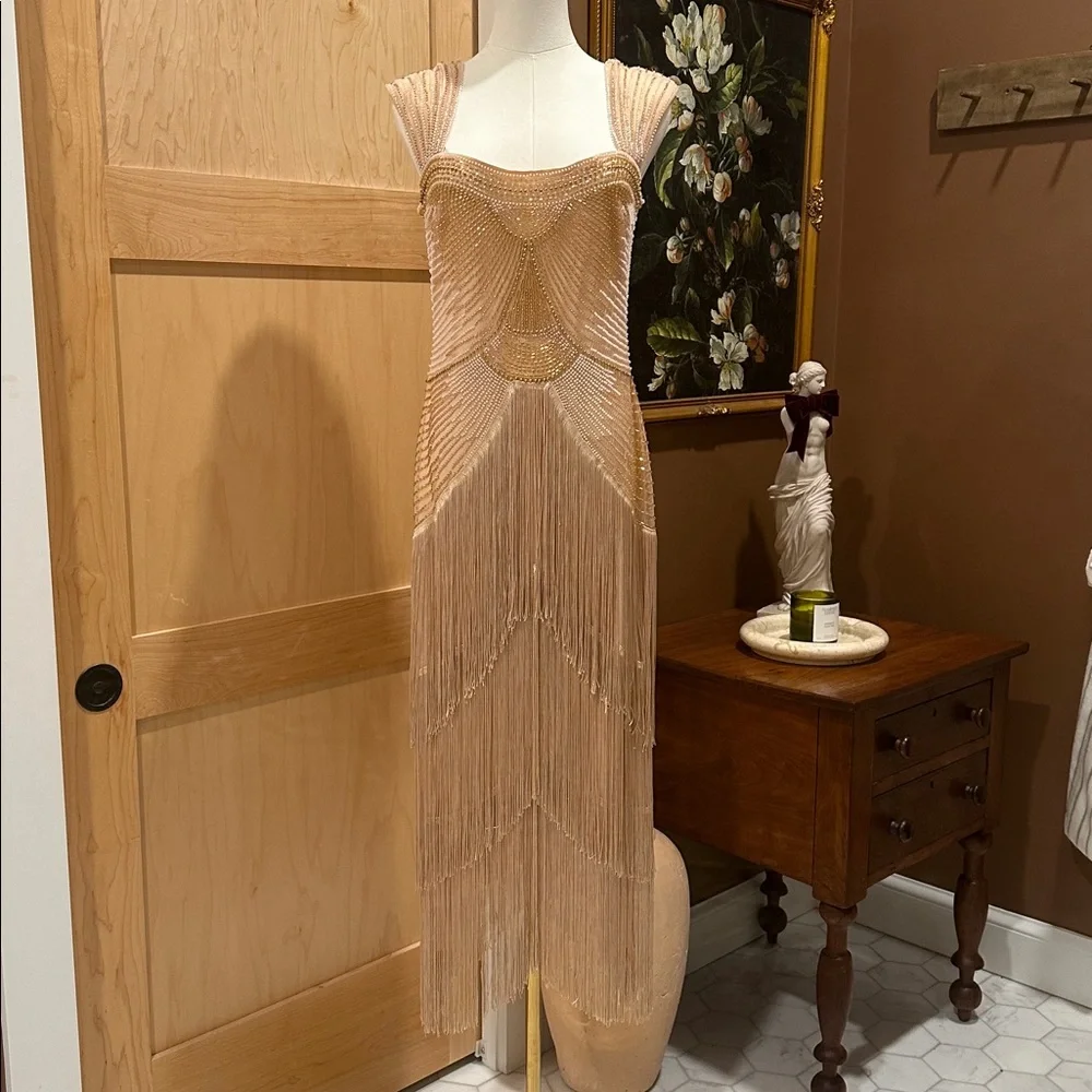 Babeyond Graceful Gradient Bead Fringe Evening Gown size 6 - Picture 2 of 12